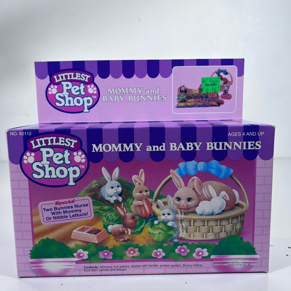Littlest‎ Pet Shop Kenner 1992 Mommy and Baby Bunnies Play Set Sealed And NEW
